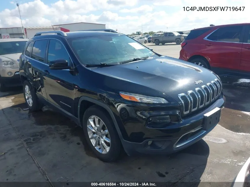 2015 Jeep Cherokee Limited VIN: 1C4PJMDSXFW719647 Lot: 40616584