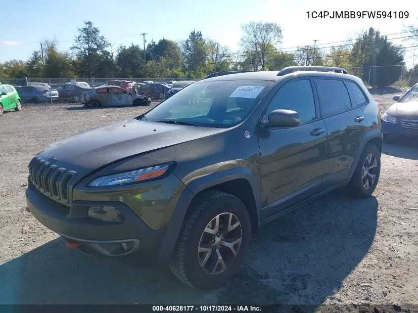 2015 Jeep Cherokee Trailhawk VIN: 1C4PJMBB9FW594109 Lot: 40628177