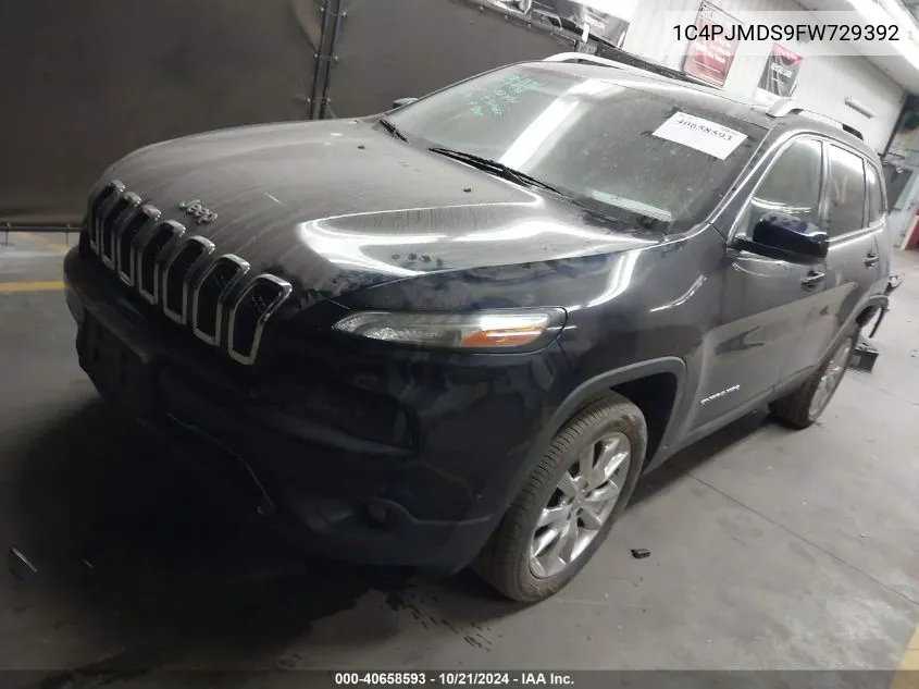 2015 Jeep Cherokee Limited VIN: 1C4PJMDS9FW729392 Lot: 40658593