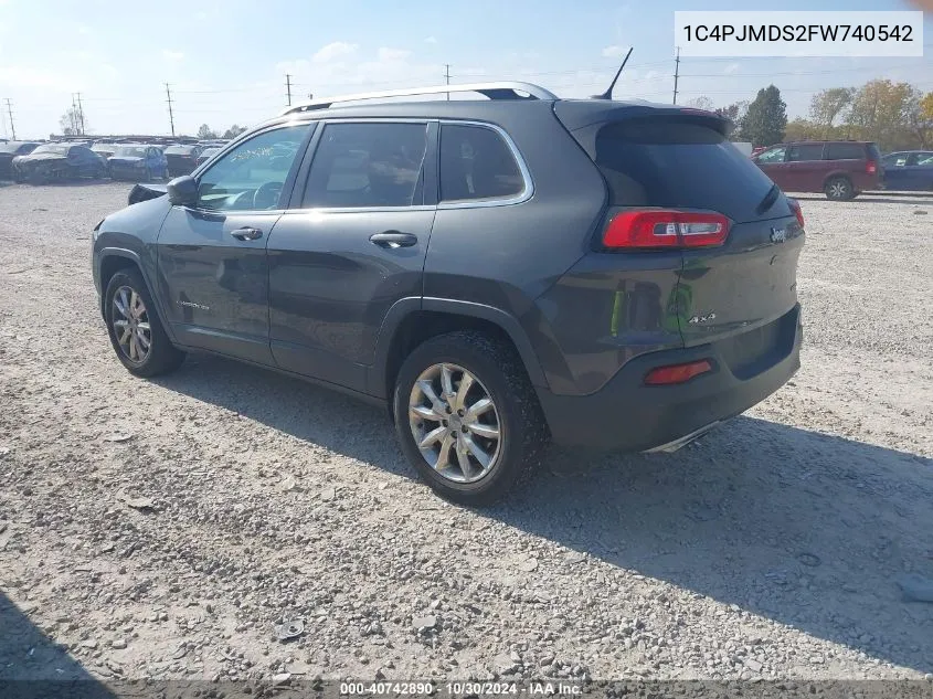 1C4PJMDS2FW740542 2015 Jeep Cherokee Limited