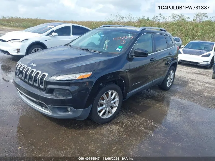 2015 Jeep Cherokee Limited VIN: 1C4PJLDB1FW731387 Lot: 40765847