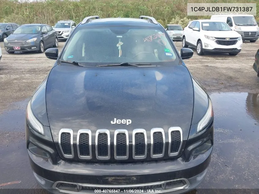 2015 Jeep Cherokee Limited VIN: 1C4PJLDB1FW731387 Lot: 40765847