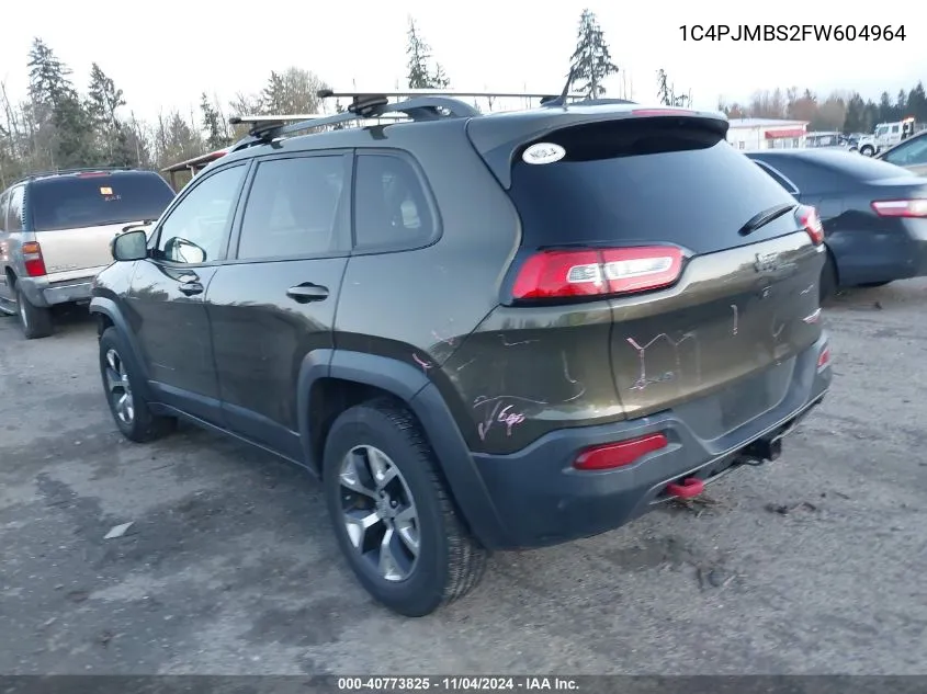 2015 Jeep Cherokee Trailhawk VIN: 1C4PJMBS2FW604964 Lot: 40773825