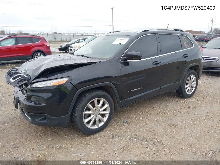 2015 Jeep Cherokee Limited VIN: 1C4PJMDS7FW520409 Lot: 40786296