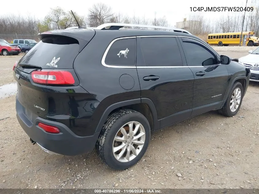 2015 Jeep Cherokee Limited VIN: 1C4PJMDS7FW520409 Lot: 40786296