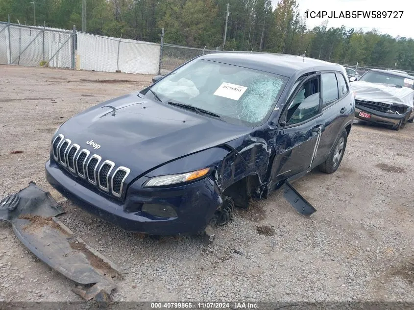 2015 Jeep Cherokee Sport VIN: 1C4PJLAB5FW589727 Lot: 40799865