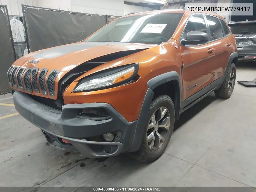 2015 Jeep Cherokee Trailhawk VIN: 1C4PJMBS3FW779417 Lot: 40800456