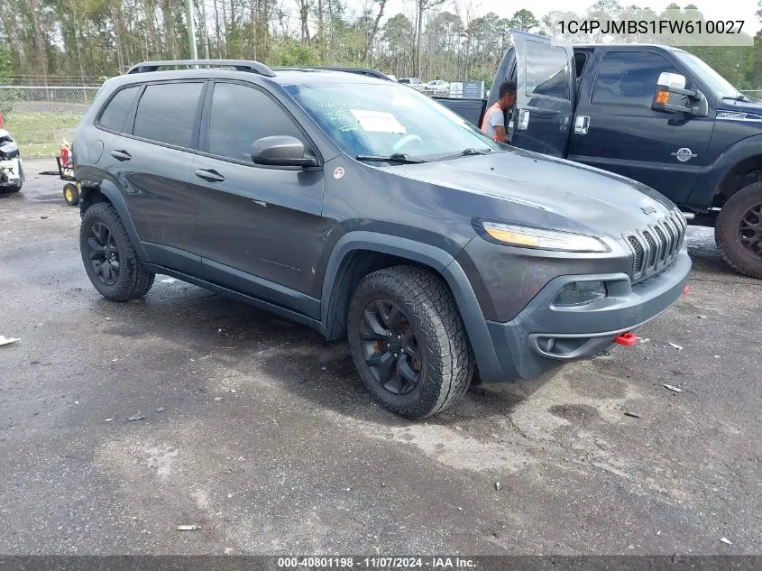 2015 Jeep Cherokee Trailhawk VIN: 1C4PJMBS1FW610027 Lot: 40801198