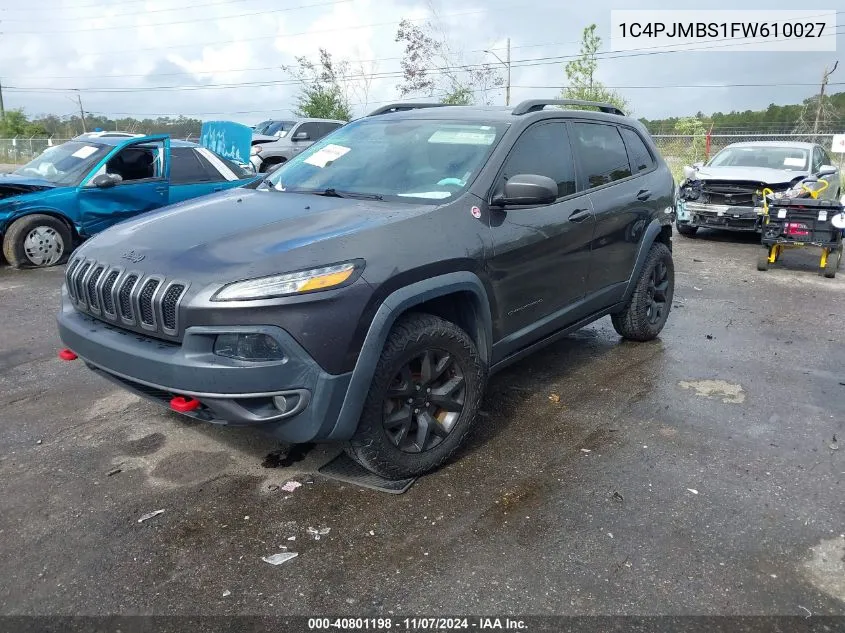 2015 Jeep Cherokee Trailhawk VIN: 1C4PJMBS1FW610027 Lot: 40801198