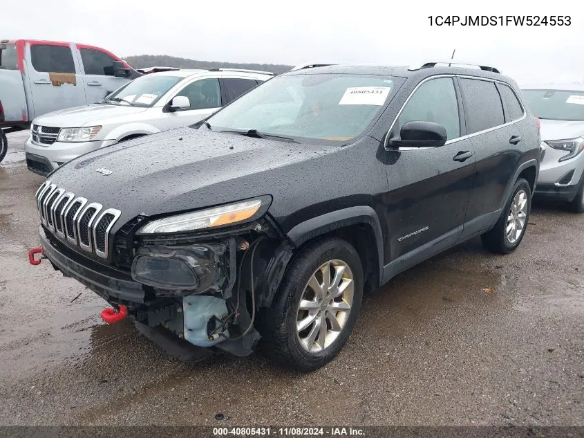 2015 Jeep Cherokee Limited VIN: 1C4PJMDS1FW524553 Lot: 40805431