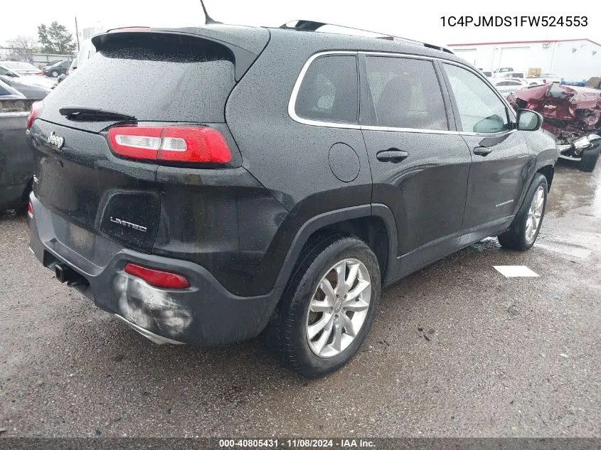 2015 Jeep Cherokee Limited VIN: 1C4PJMDS1FW524553 Lot: 40805431