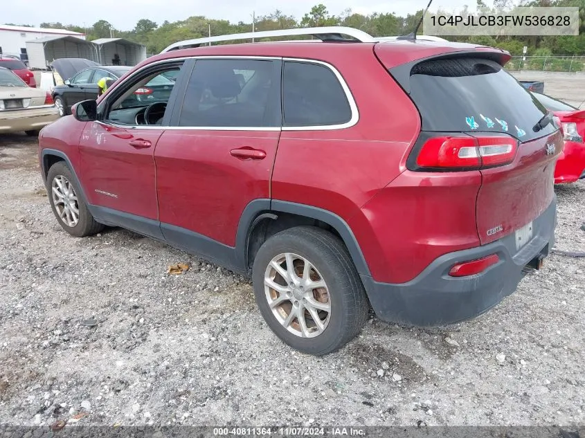 2015 Jeep Cherokee Latitude VIN: 1C4PJLCB3FW536828 Lot: 40811364