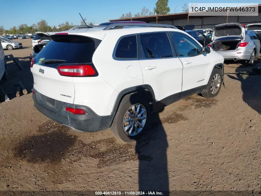 2015 Jeep Cherokee Limited VIN: 1C4PJMDS6FW646373 Lot: 40812610