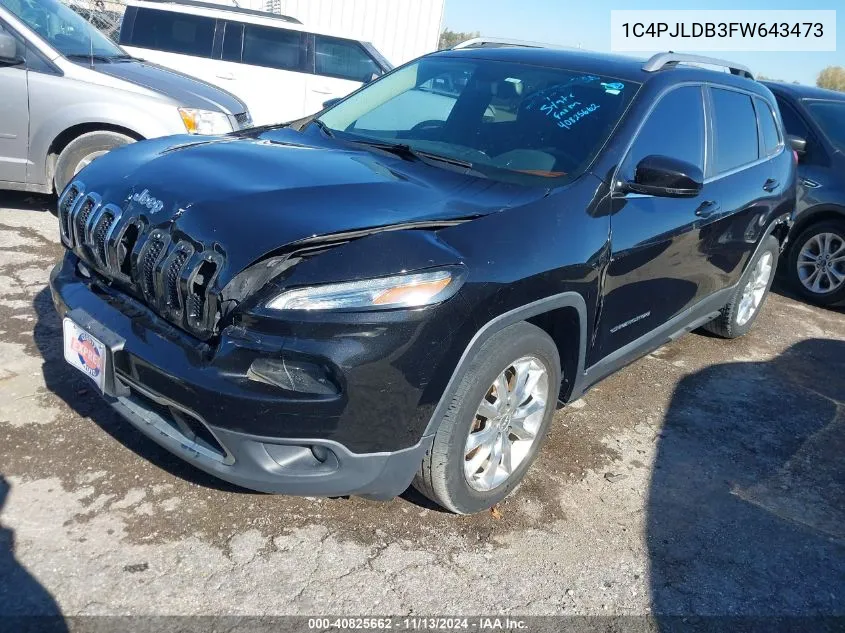 1C4PJLDB3FW643473 2015 Jeep Cherokee Limited