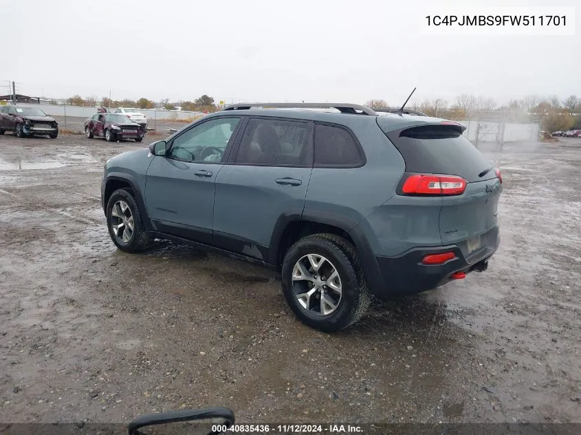 1C4PJMBS9FW511701 2015 Jeep Cherokee Trailhawk