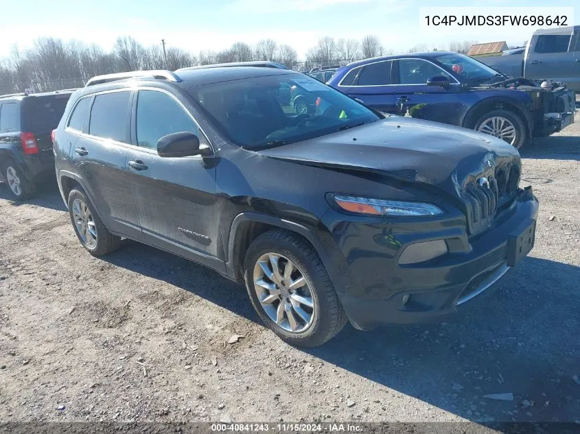 2015 Jeep Cherokee Limited VIN: 1C4PJMDS3FW698642 Lot: 40841243