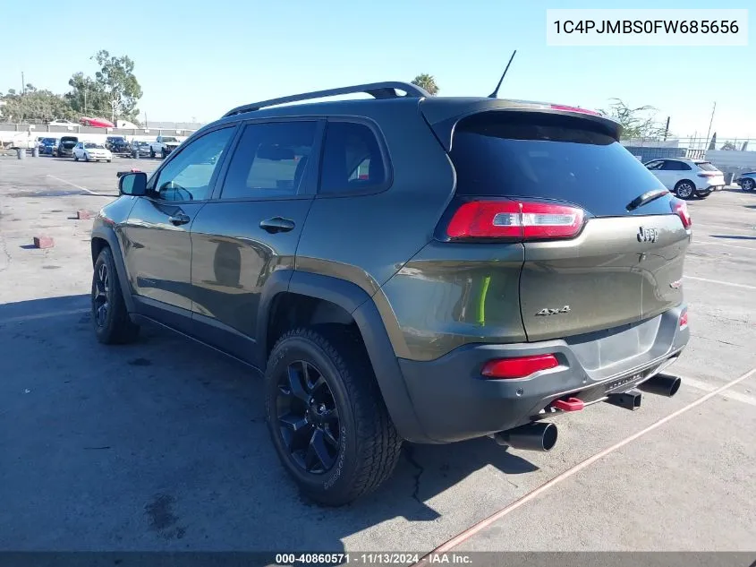 2015 Jeep Cherokee Trailhawk VIN: 1C4PJMBS0FW685656 Lot: 40860571