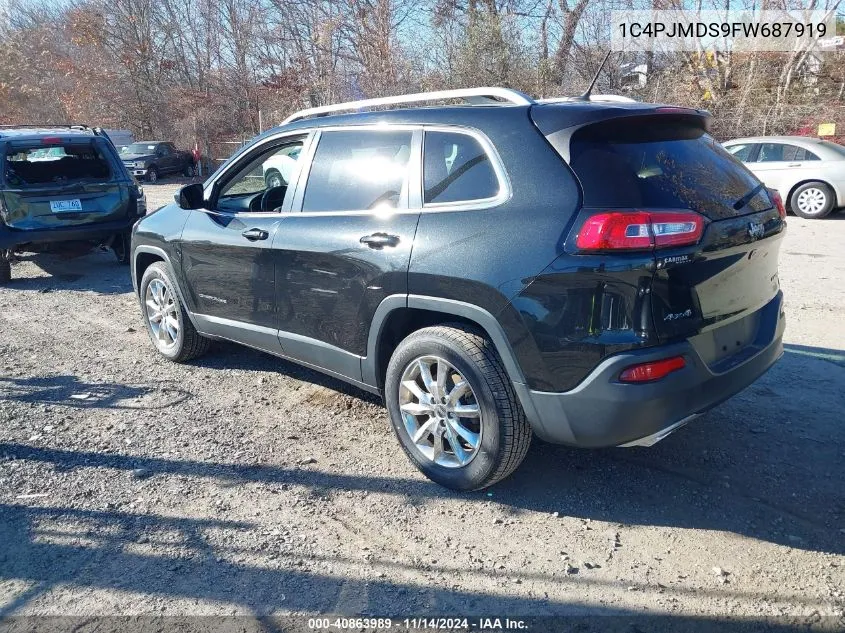 2015 Jeep Cherokee Limited VIN: 1C4PJMDS9FW687919 Lot: 40863989