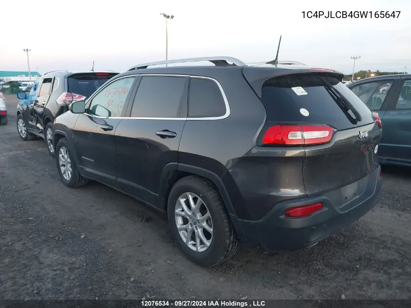 1C4PJLCB4GW165647 2016 Jeep Cherokee Latitude