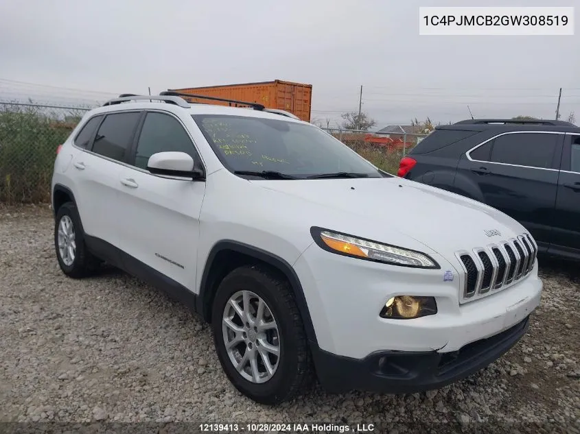 2016 Jeep Cherokee North VIN: 1C4PJMCB2GW308519 Lot: 12139413