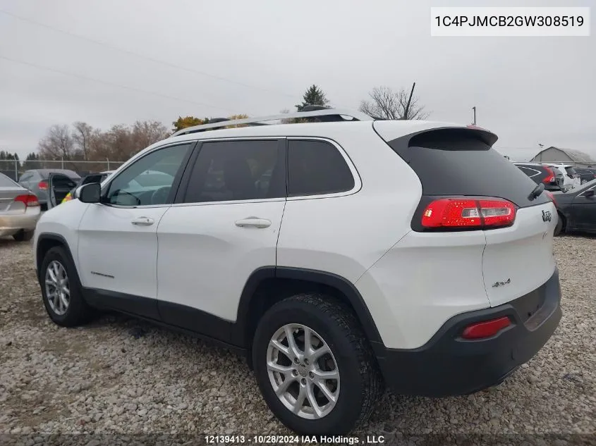 2016 Jeep Cherokee North VIN: 1C4PJMCB2GW308519 Lot: 12139413