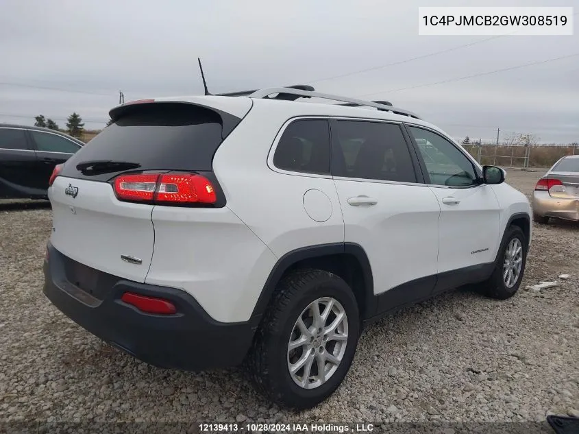 2016 Jeep Cherokee North VIN: 1C4PJMCB2GW308519 Lot: 12139413