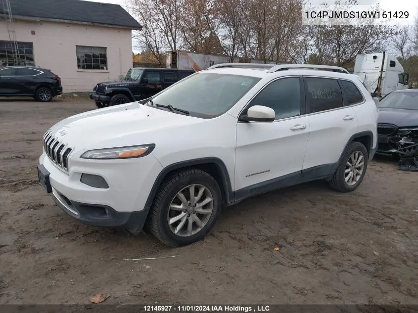 2016 Jeep Cherokee Limited VIN: 1C4PJMDS1GW161429 Lot: 12145927