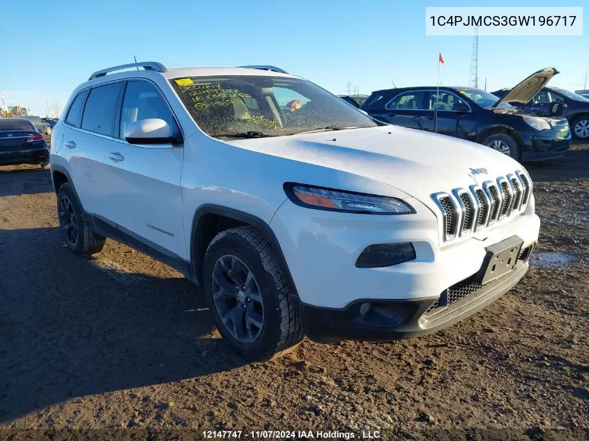 2016 Jeep Cherokee Latitude VIN: 1C4PJMCS3GW196717 Lot: 12147747