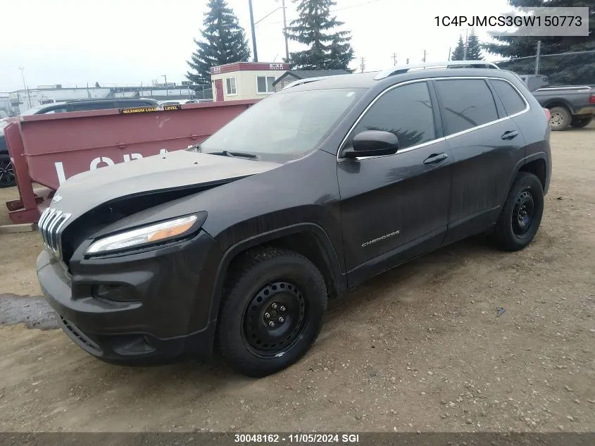 2016 Jeep Cherokee Latitude VIN: 1C4PJMCS3GW150773 Lot: 30048162