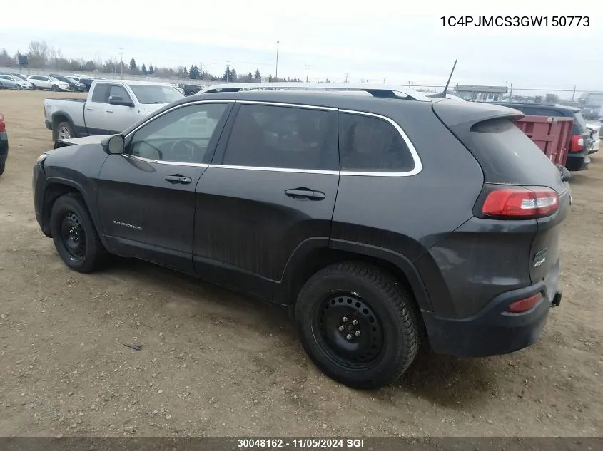 2016 Jeep Cherokee Latitude VIN: 1C4PJMCS3GW150773 Lot: 30048162