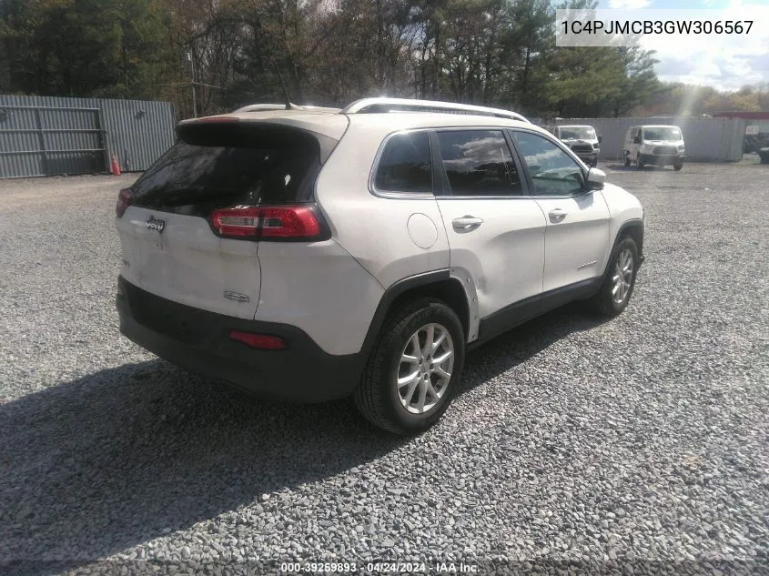 2016 Jeep Cherokee Latitude VIN: 1C4PJMCB3GW306567 Lot: 39259893