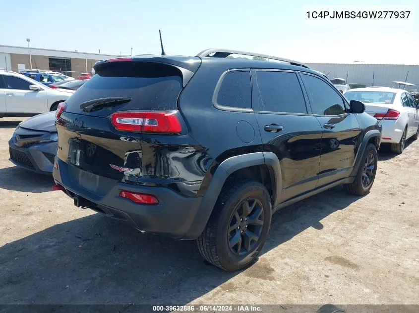 2016 Jeep Cherokee Trailhawk VIN: 1C4PJMBS4GW277937 Lot: 39632886