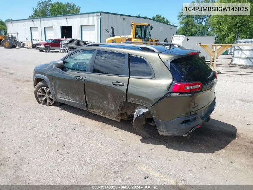 2016 Jeep Cherokee Trailhawk VIN: 1C4PJMBS8GW146025 Lot: 39748925