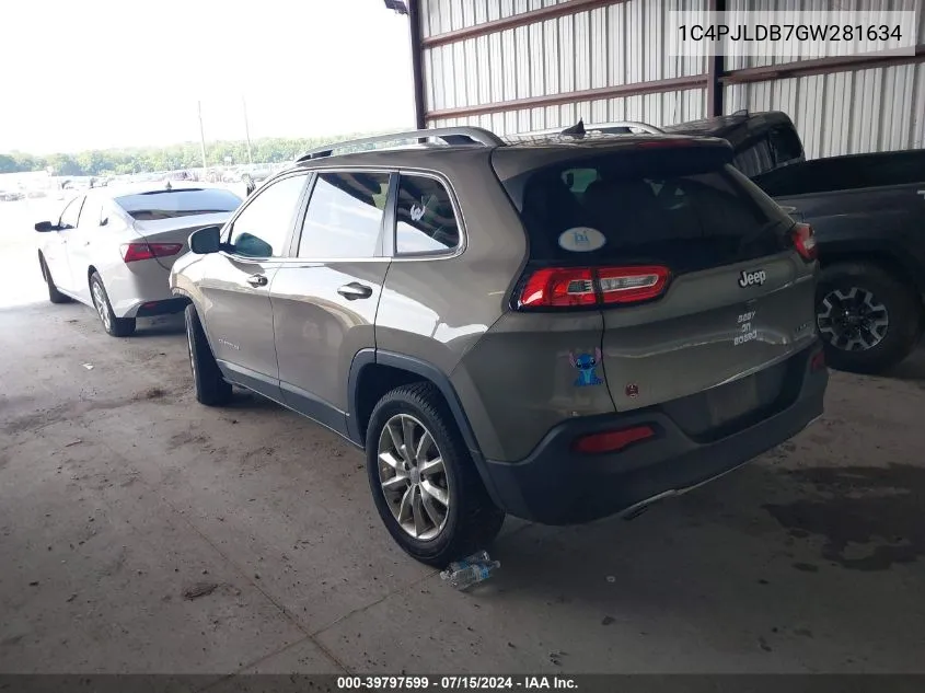 1C4PJLDB7GW281634 2016 Jeep Cherokee Limited