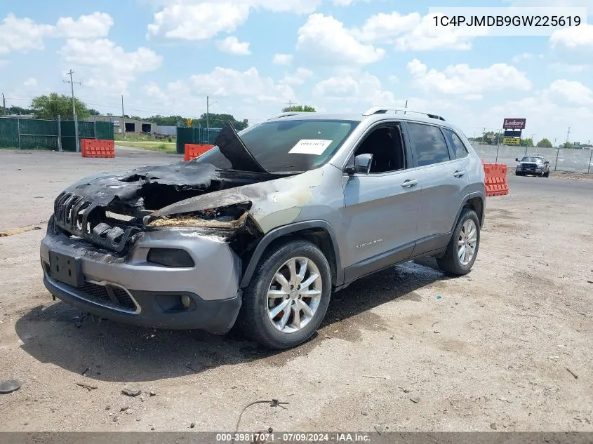 2016 Jeep Cherokee Limited VIN: 1C4PJMDB9GW225619 Lot: 39817071