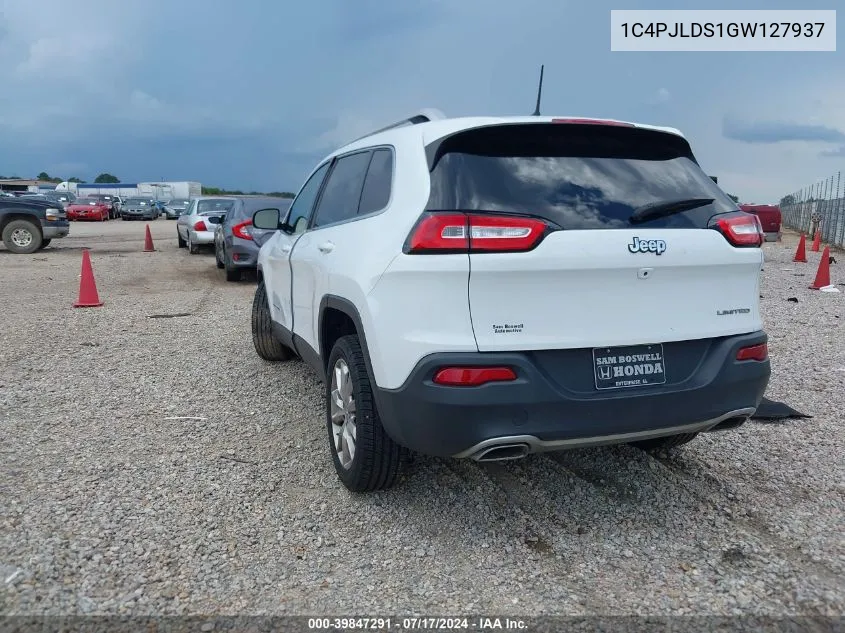 2016 Jeep Cherokee Limited VIN: 1C4PJLDS1GW127937 Lot: 39847291