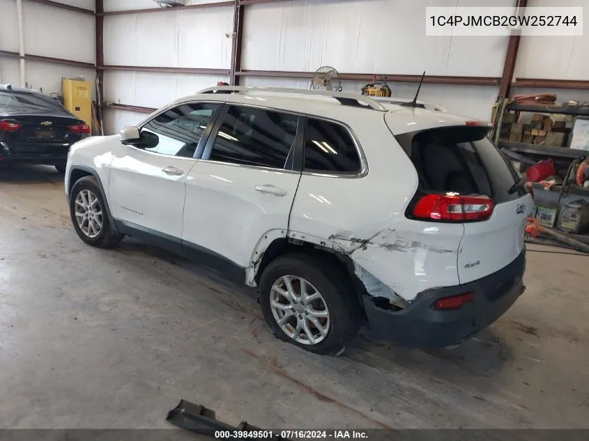 2016 Jeep Cherokee Latitude VIN: 1C4PJMCB2GW252744 Lot: 39849501