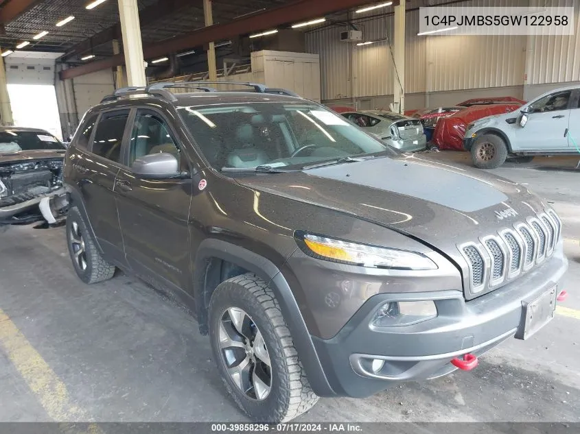 1C4PJMBS5GW122958 2016 Jeep Cherokee Trailhawk