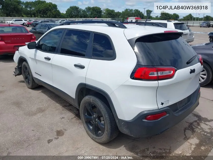 2016 Jeep Cherokee Altitude VIN: 1C4PJLAB4GW369318 Lot: 39907991