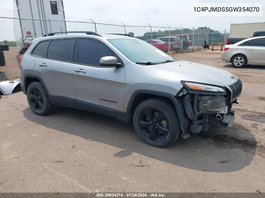 2016 Jeep Cherokee High Altitude VIN: 1C4PJMDS5GW354070 Lot: 39934374