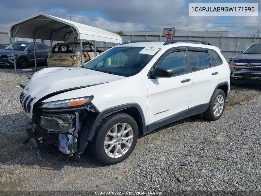 2016 Jeep Cherokee Sport VIN: 1C4PJLAB9GW171995 Lot: 39976222