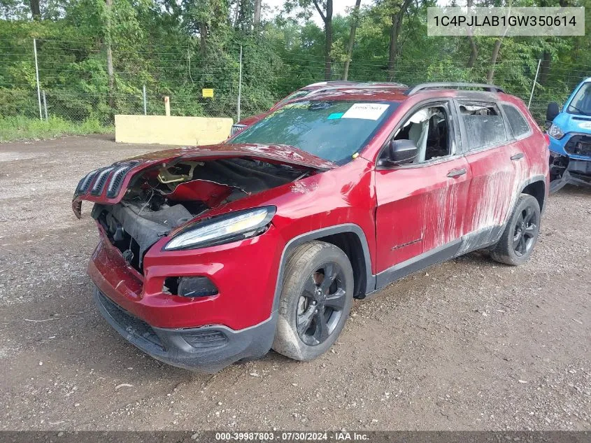 2016 Jeep Cherokee Altitude VIN: 1C4PJLAB1GW350614 Lot: 39987803