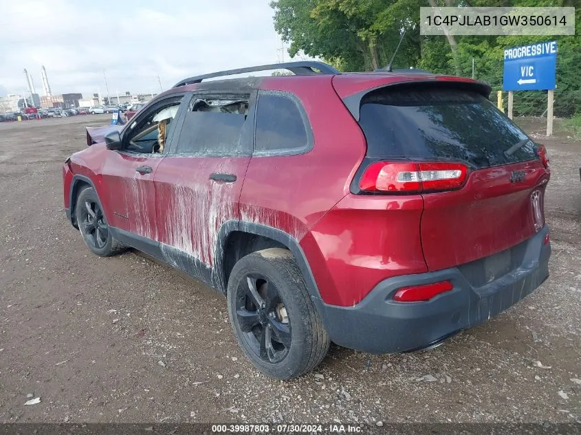 2016 Jeep Cherokee Altitude VIN: 1C4PJLAB1GW350614 Lot: 39987803