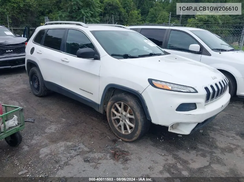 2016 Jeep Cherokee Latitude VIN: 1C4PJLCB1GW206610 Lot: 40011503