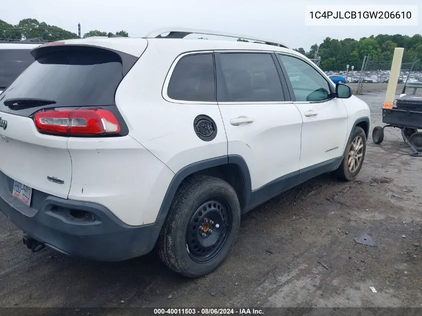 2016 Jeep Cherokee Latitude VIN: 1C4PJLCB1GW206610 Lot: 40011503