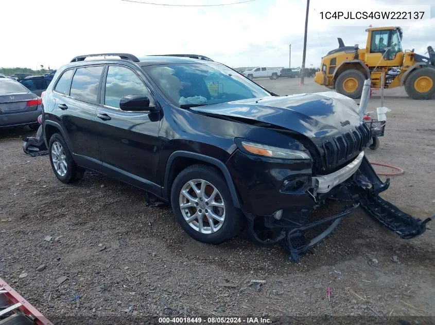 2016 Jeep Cherokee Latitude VIN: 1C4PJLCS4GW222137 Lot: 40018449