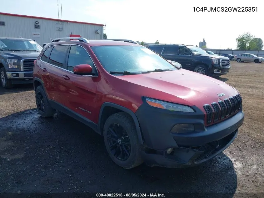 2016 Jeep Cherokee Latitude VIN: 1C4PJMCS2GW225351 Lot: 40022515