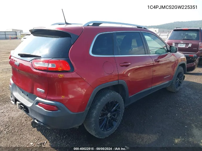 1C4PJMCS2GW225351 2016 Jeep Cherokee Latitude