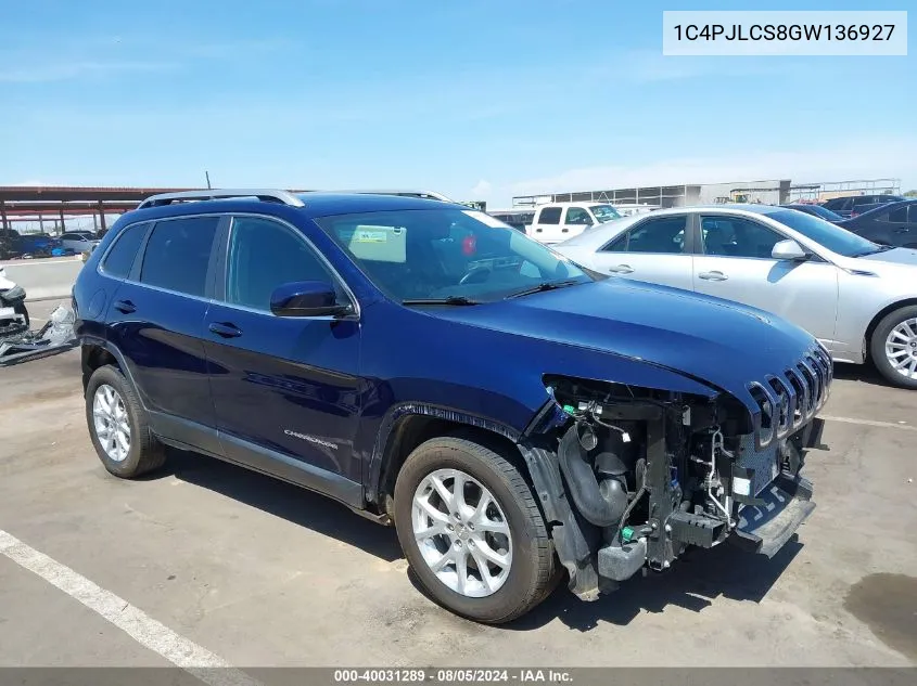 2016 Jeep Cherokee Latitude VIN: 1C4PJLCS8GW136927 Lot: 40031289