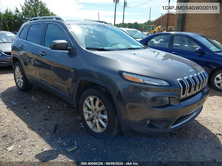 2016 Jeep Cherokee Limited VIN: 1C4PJMDS4GW300159 Lot: 40040226